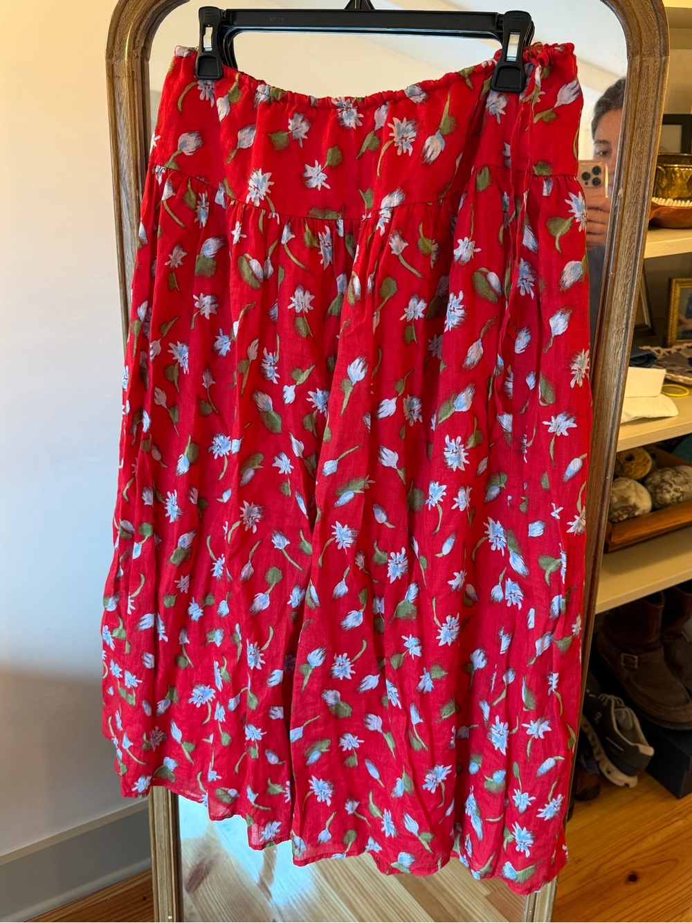 J. Crew Red Floral Cowl-Neck Camisole and skirt - Picture 2 of 3